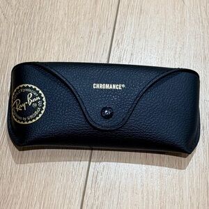 Ray-Ban Chromance Black Hard Sunglasses Case Snap Closure Authentic